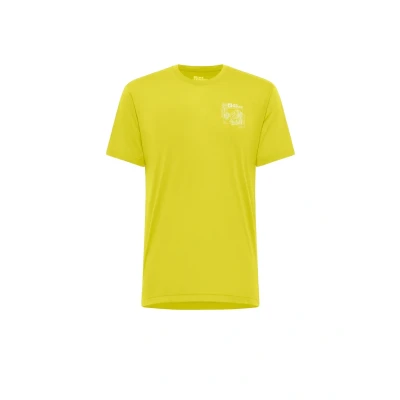 Afbeelding van Jack Wolfskin Vonnan Graphic Sport Tshirt, Heren, Maat: Medium, Explore chartreuse