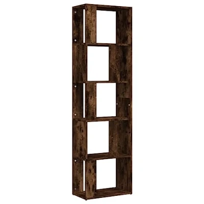 Afbeelding van vidaXL Boekenkast 45x24x160 cm bewerkt hout gerookt eikenkleurig, boekenschap, kamerscherm, opbergkast, boekenstandaard, kast, ruimteverdeler