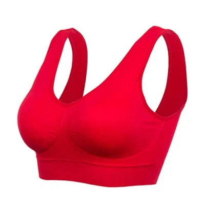 Afbeelding van Boolavard Comfortabele beha voor dames, klassieke bustier, push up en zonder beugel, verpakking van 3 stuks, rood, L