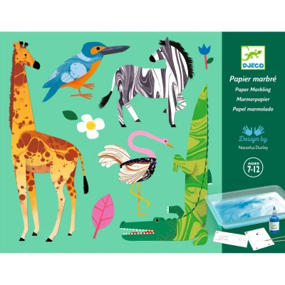 Afbeelding van Djeco knutselset papier marmeren colourful