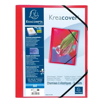 Afbeelding van Elastomap kreacover® 3 kleppen ondoorzichtig pp 5/10de A4 Exacompta
