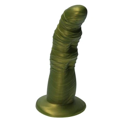 Afbeelding van Ylva &amp; Dite Rhea Siliconen Dildo met zuignap Made in Holland Olijfgeel Metallic