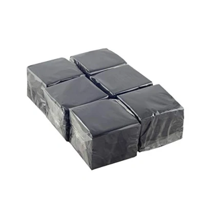 Afbeelding van Hostelnovo 600 stuks zwarte tafelservetten, wegwerppapier microquiltpapier 10 x cm (ingeklapt) en 20 (opengeklapt) ideaal voor catering, bars feestjes