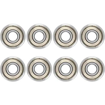 Afbeelding van Skating Bearing,Lange plaat lager 608 ZZ Skateboard Lagers Longboard Roller Skate Kogellagers, Dubbel afgeschermd, Zilver, 8 Pack