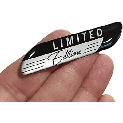 Afbeelding van 3D Gel Siliconen limited edition Badge Auto panel lichaam Zelfklevende Embleem Sticker Voertuig Tuning (ZWART)