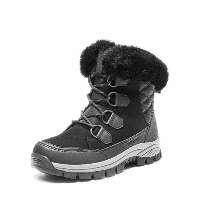 Afbeelding van DREAM PAIRS Winterlaarzen voor dames, waterdicht, warm gevoerde sneeuwlaarzen, winterschoenen, korte schacht, laarzen, boots, zwart, 41 EU