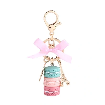 Afbeelding van Sleutelhangers Parijs Bitterkoekje Eiffeltoren Sleutelhanger Bag Charms Kleurrijke Gouden Metalen tool voor Vrouwen Meisjes (Groen)