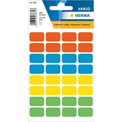 Afbeelding van Huismerk Herma 3631 Universele Etiket 12x19mm Assorti 10 pakjes met 7 velletjes stickers