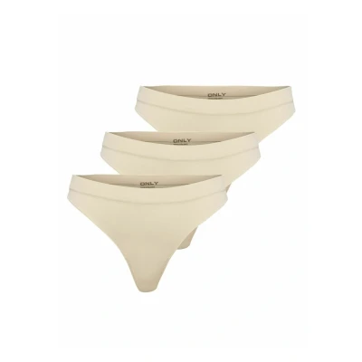 Afbeelding van ONLY Onlvicky Thong 3 PACK String, Dames, Maat: XS/S, Peach taffy