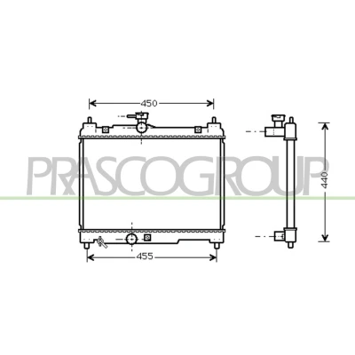Afbeelding van PRASCO TY320R001 Radiateur Aluminium 350mm 478mm 16mm Koelribben gesoldeerd TOYOTA: Yaris I Hatchback (P1) 1.0, 1.3 1999 2005