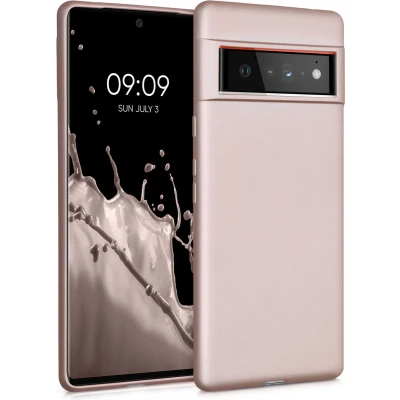 Afbeelding van kwmobile telefoonhoesje geschikt voor Google Pixel 6 Pro Hoesje smartphone Back cover in metallic roségoud