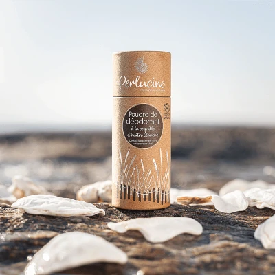 Afbeelding van Luxurieuze biologische Deodorant poeder met witte oesterschelp zeer gevoelige huid noni plant en kaolien 40gr