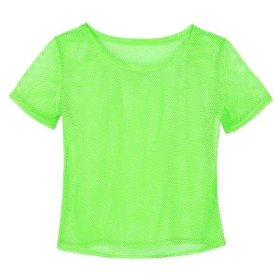 Afbeelding van KarneLux Neon nettop van netstof, voor festivals en themafeestjes, eenheidsmaat, neongroen, Eén maat