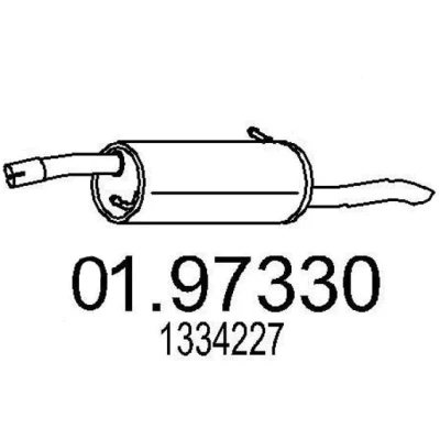 Afbeelding van MTS 01.97330 Einddemper 950mm FORD: Fusion Station Wagon (JU2) 1.6 TDCi 2004 2012