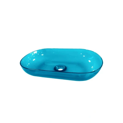 Afbeelding van Best Design waskom opbouw 54 x 34 12 cm transparant blauw