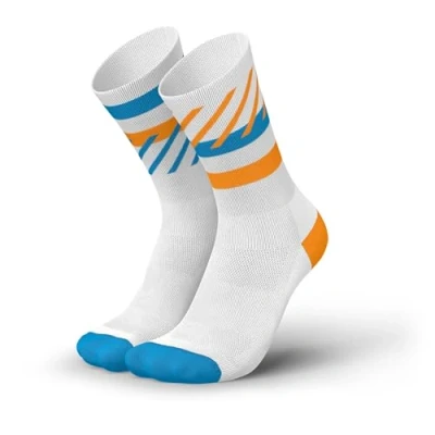 Afbeelding van INCYLENCE Hardloopsokken voor dames en heren met lichte compressie, 1 paar, DISRUPTS WIT BLAUW ORANJE, 35/38 EU