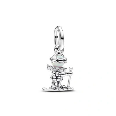 Afbeelding van Pandora 793514C01 Skier Dangle Charm Hangende Bedel inStock horloge ParelmoerWitZilverkleur