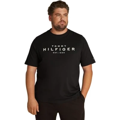 Afbeelding van Tommy Hilfiger Dames BT Big RWB TEE B MW0MW39105 S/S T shirt, zwart, XXL, Zwart (zwart), XXL
