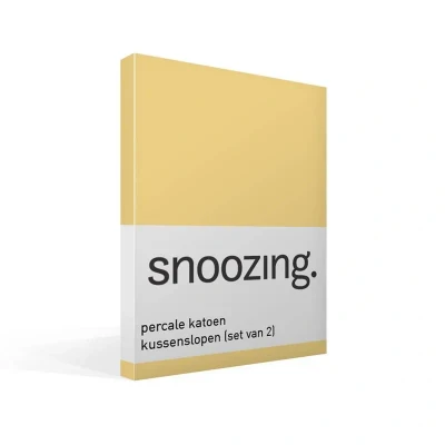 Afbeelding van Snoozing Percale katoen Kussenslopen Set van 2 60x70 cm Geel