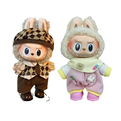 Afbeelding van MAGIC SELECT 2 Delige Poppenkleding, Geschikt voor Labubu 17 cm pluche. Sets Kleding en Accessoires. (Knuffel niet Inbegrepen).