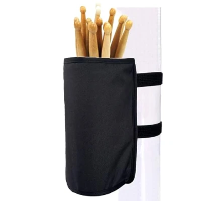 Afbeelding van KOSTOO Drumstickhouder Drumsticks Nylon Houder Hoge Capaciteit Tas voor Borstels Mallets met Twee Haak &amp; Loop Bandjes Bevestigen aan Drumkit Muziekstandaard