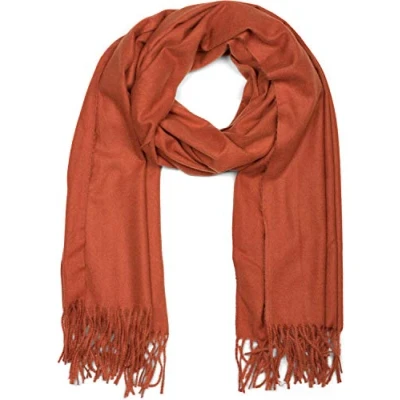 Afbeelding van styleBREAKER uniseks zachte uni sjaal met franjes, winter, stola, 01017104, Kleur:Roest