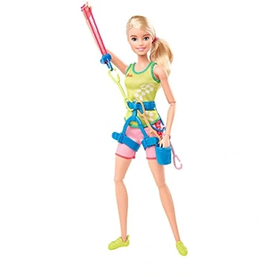 Afbeelding van Barbie Olympische Spelen Tokio 2020 Sportklimmerpop in klimoutfit, met jack, medaille, klimgordel, klimsetje en klimankers, voor kinderen vanaf 3 jaar, GJL75