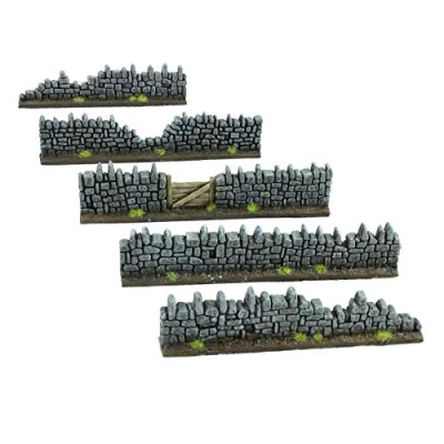 Afbeelding van War World Gaming Fantasy Resin Walls (Set of 5) Wargaming Tabletop Terrain Scenery Landscape Model Miniatures Diorama Wall Cover Accessory