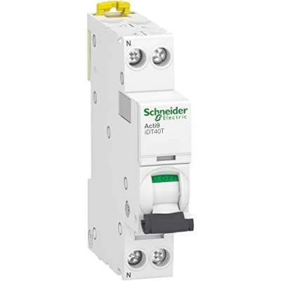 Afbeelding van Schneider Electric Acti9 iDT40T modulaire stroomonderbreker 1P+N 25A C curve 4500A/6kA A9P22625