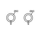 Afbeelding van Waterevolution Flow afbouwdeel 2 knoppen wastafelkraan PVD Light Gold T1163FEWGE
