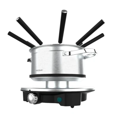 Afbeelding van Cecotec Elektrische Fondue voor 8 Personen Fun Gourmetfondue Advance. 1500W, 1,7L, Kaas, Chocolade en Olie, Ontwerp in Roestvrij Staal, Verstelbaar Vermogen, Vaatwasserbestendige Onderdelen.