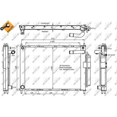 Afbeelding van Condensor, airconditioning NRF 350055