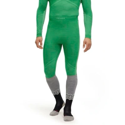 Afbeelding van FALKE Wool Tech 3/4 M TI Baselayer broek voor heren, functioneel materiaal, sneldrogend, 1 stuk, groen (grasgroen 7014) Trend, L