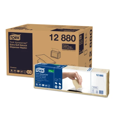Afbeelding van Tork Xpressnap Dispenserservet 21,3x16,5cm 2 laags 1/2 vouw Natural 12880