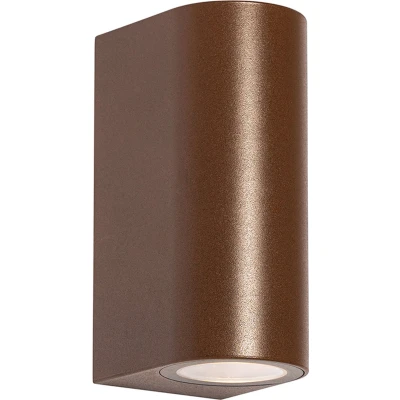 Afbeelding van QAZQA Buiten wandlamp roestbruin kunststof ovaal 2 lichts Baleno