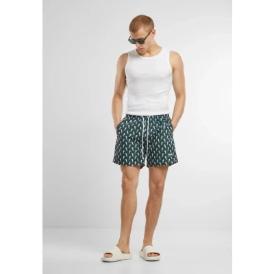 Afbeelding van Urban Classics Pattern Zwemshorts, Heren, Maat: 4XL, Darkgreenseahorse