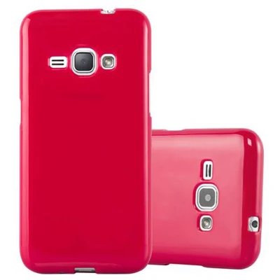 Afbeelding van Cadorabo Hoesje geschikt voor Samsung Galaxy J1 2015 in JELLY ROOD Beschermhoes gemaakt van flexibel TPU silicone Case Cover
