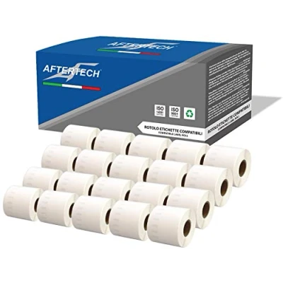 Afbeelding van Aftertech 20 x 99019, 59 190 mm, compatibele zelfklevende etiketten (110 etiketten/rol = 2200 totaal) voor Dymo LabelWriter Seiko SLP etiketteermachines S0722485 99019