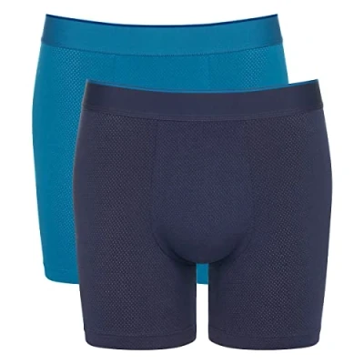Afbeelding van Sloggi LONG 2ER PACK EVER AIRY Onderbroeken, Heren, Maat: Medium, Blue dark combination