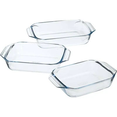 Afbeelding van Pyrex Irresistible Ovenschaal Rechthoekig Set van 3 Stuks