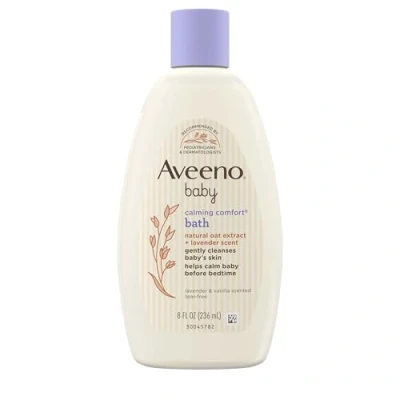 Afbeelding van Aveeno Baby Rustgevend Comfort Bad met lavendel &amp; vanille, hypoallergeen en scheurvrij, 200 ml