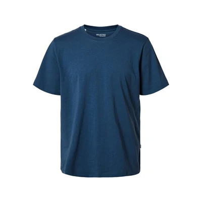 Afbeelding van Selected Homme Slhaspen NECK NOOS Tshirt basic, Heren, Maat: Small, Oceana