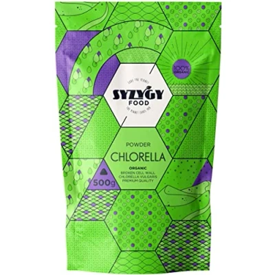 Afbeelding van SYZYGY FOOD Gecertificeerde Organic Chlorella Poeder 500g Maximale Zuiverheid 100% Bio Gebroken Celwand Vegan Protein Eiwit Detox Vitaminen Mineralen Geproduceerd in EU