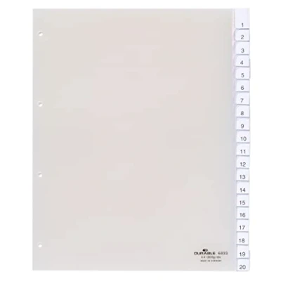 Afbeelding van Durable Tabbladen A4+ 20 delig gelaste tabs