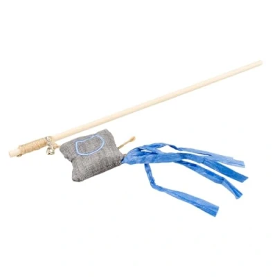 Afbeelding van Duvo+ ECO Navy Speelhengel Vlieger Catnip Kattenkruid Kattenspeelgoed 20x6x40cm