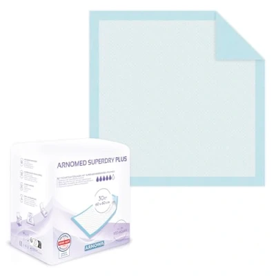 Afbeelding van 60x ARNOMED Medische incontinentiepads 60x60cm, absorberende wegwerp incontinentiepads, verschoningsmat voor baby&#039;s, 5 laags cellulose pads bed bij incontinentie, bijvoorbeeld aankleedkussen