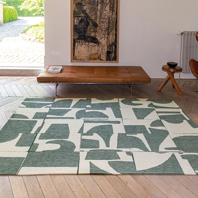 Afbeelding van Modern vloerkleed Papercut Sea Spray 9361 80x150cm Louis de Poortere