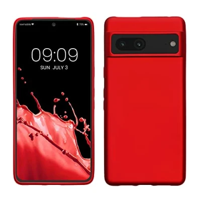 Afbeelding van kwmobile telefoonhoesje compatibel met Google Pixel 7 hoesje Zachte case voor smartphone Back cover in metallic donkerrood