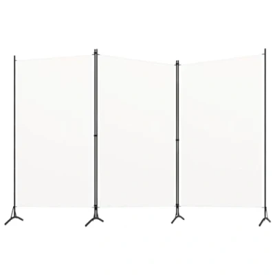 Afbeelding van vidaXL Kamerscherm met 3 panelen 260x180 cm stof wit