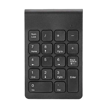 Afbeelding van 2.4G draadloos numeriek toetsenblok, 18 toetsen draagbaar mini toetsenbord Bluetooth algemeen Numpad voor laptop, desktop, enz(Zwart)